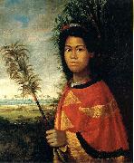 Robert Dampier Portrait of Princess Nahiennaena of Hawaii oil painting on canvas